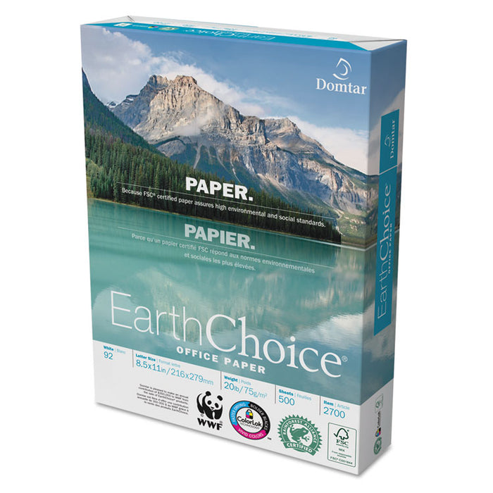 EarthChoice Office Paper, 92 Bright, 20lb, 8.5 x 11, White, 500 Sheets/Ream, 10 Reams/Carton