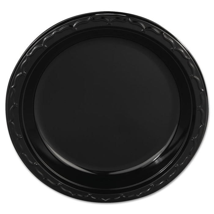 Silhouette Plastic Plates, 9" Black, 400/Carton