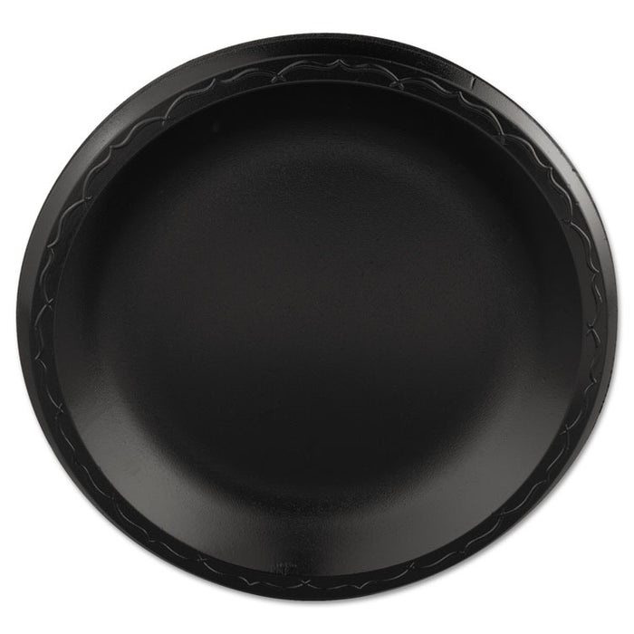 Elite Laminated Foam Plates, 8.88 Inches, Black, Round, 125/Pack, 4 Pack/Carton