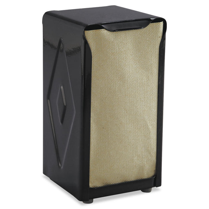 Tabletop Napkin Dispenser, Tall Fold, 3.75 x 4 x 7.5, Capacity: 150, Black