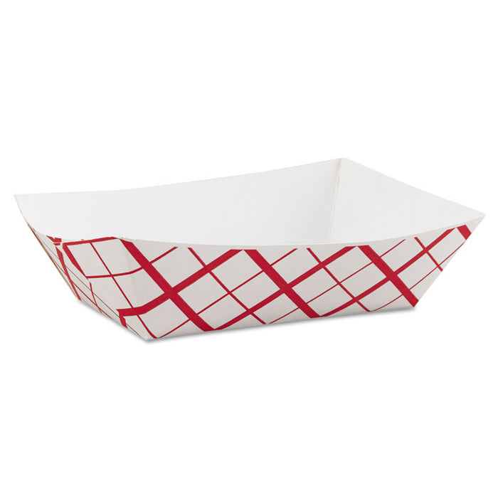 Paper Food Baskets, 3 lb Capacity, 7.2 x 4.95 x 1.94, Red/White, 500/Carton