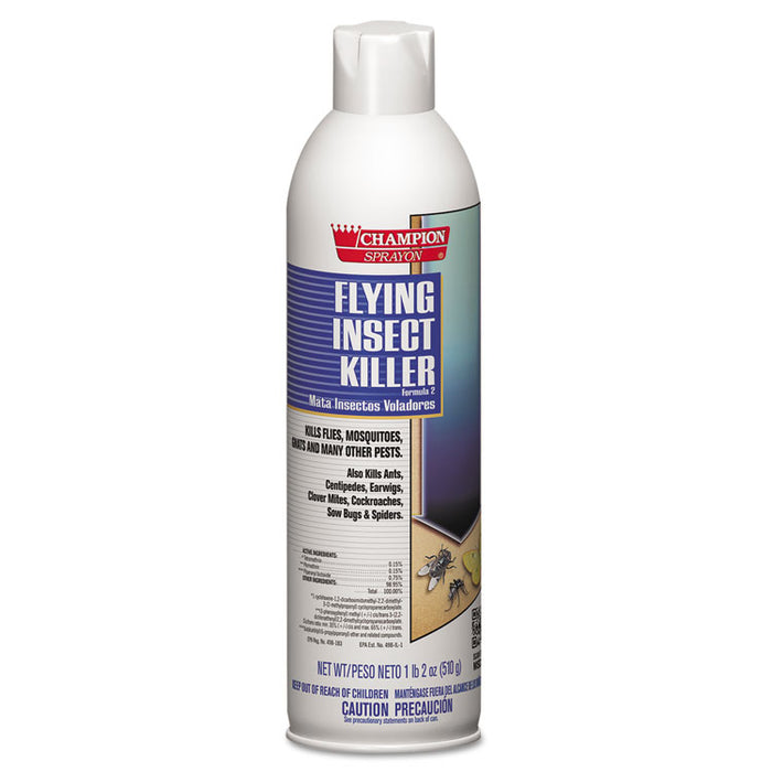 Champion Sprayon Flying Insect Killer, 18 oz Aerosol Spray, 12/Carton