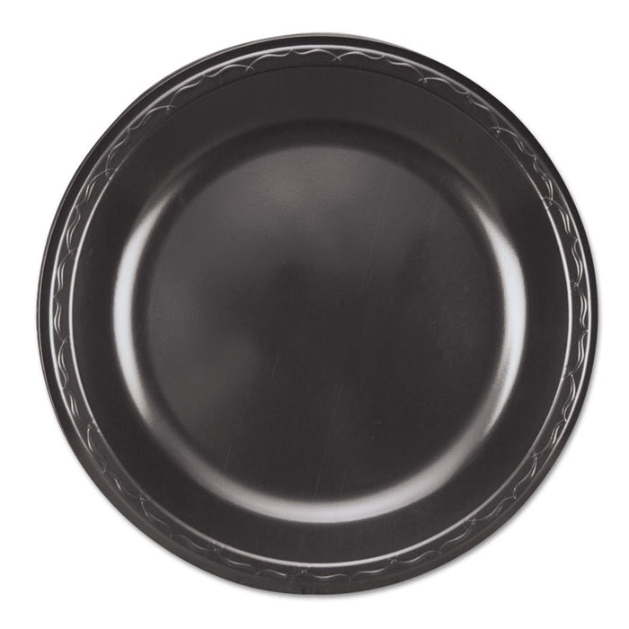 Elite Laminated Foam Plates, 10 1/4" Dia, Black, Round, 125/ Pack, 4 Pack/Carton