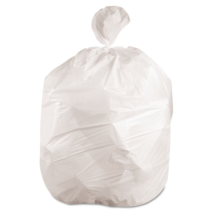 Low-Density Waste Can Liners, 60 gal, 0.6 mil, 38" x 58", White, 100/Carton