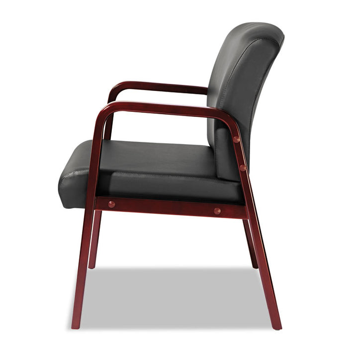 Alera Reception Lounge WL Series Guest Chair, 23.81'' x 25.37'' x 32.67'', Black Seat/Black Back, Cherry Base