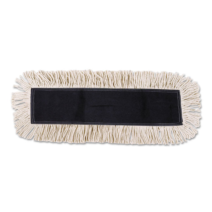 Disposable Dust Mop Head w/Sewn Center Fringe, Cotton/Synthetic, 36w x 5d, White