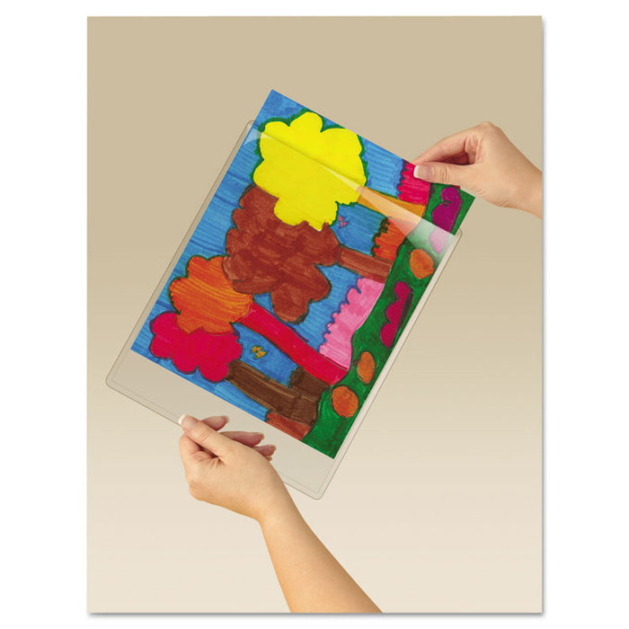 Display Pocket, Removable Interlocking Fasteners, Plastic, 8.5 x 11, Clear