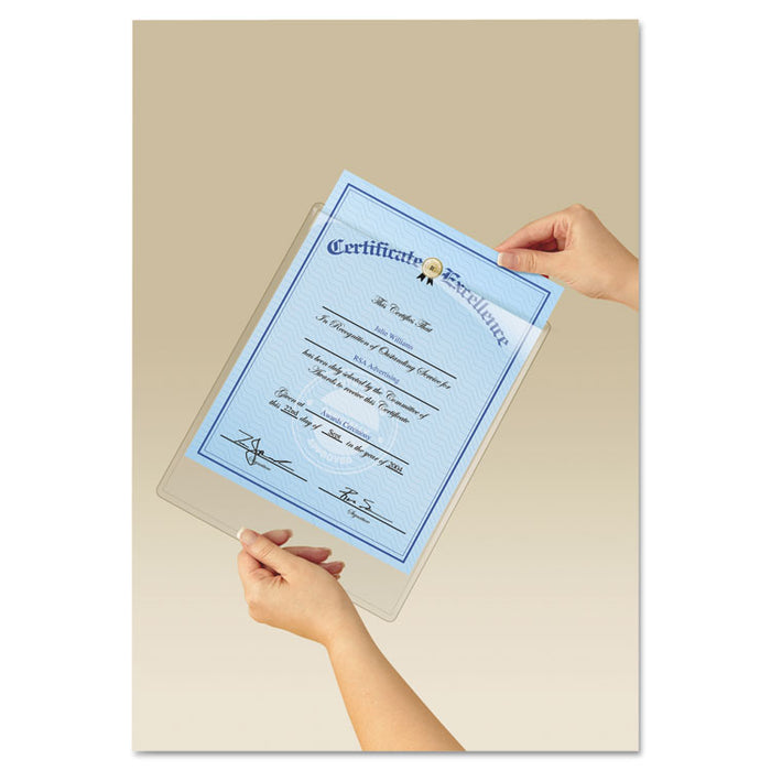 Display Pocket, Removable Interlocking Fasteners, Plastic, 8.5 x 11, Clear