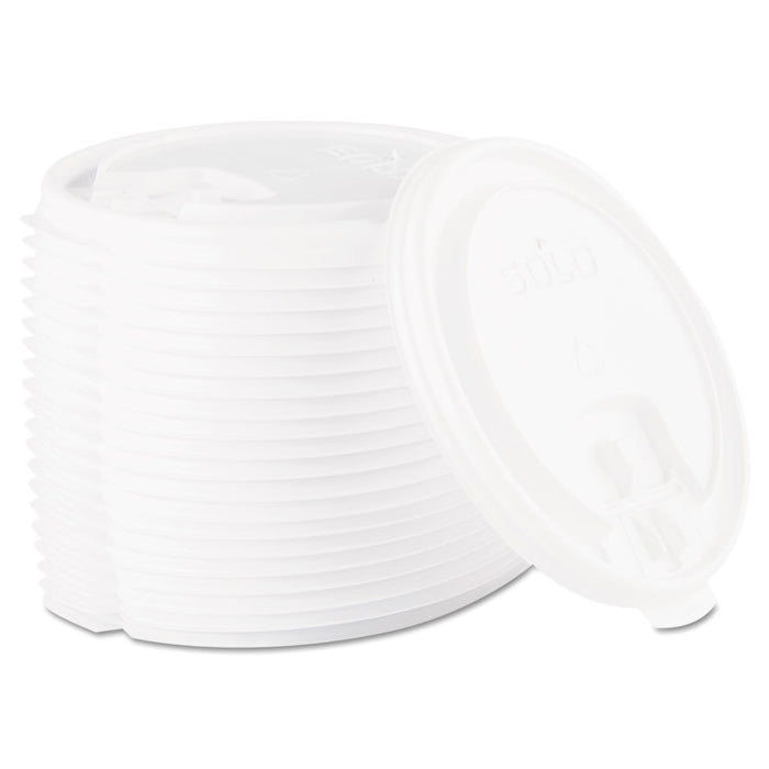 Lift Back and Lock Tab Cup Lids, Fits 10 oz to 24 oz Cups, White, 100/Sleeve, 10 Sleeves/Carton