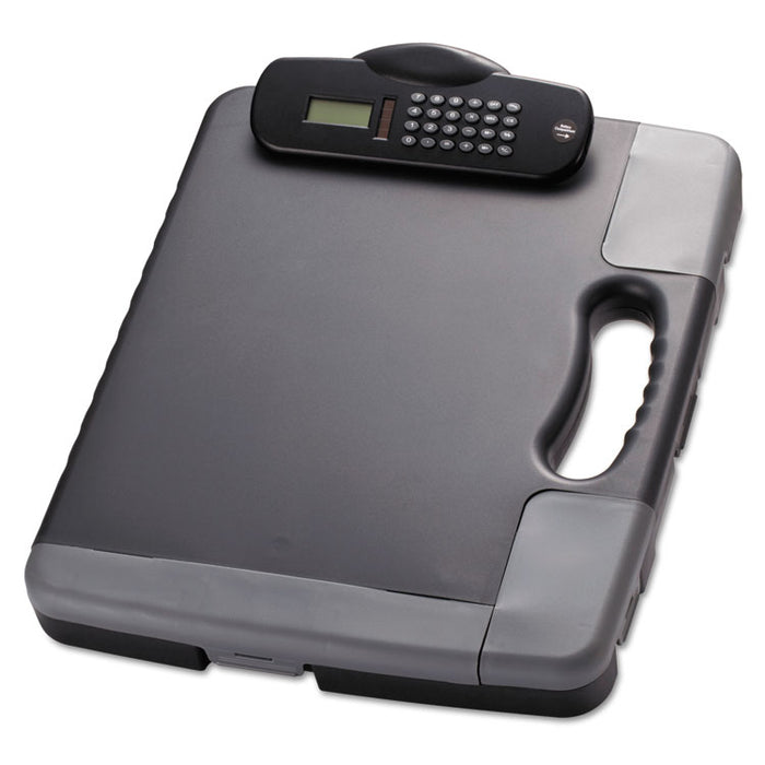 Portable Storage Clipboard Case w/Calculator, 11 3/4 x 14 1/2, Charcoal