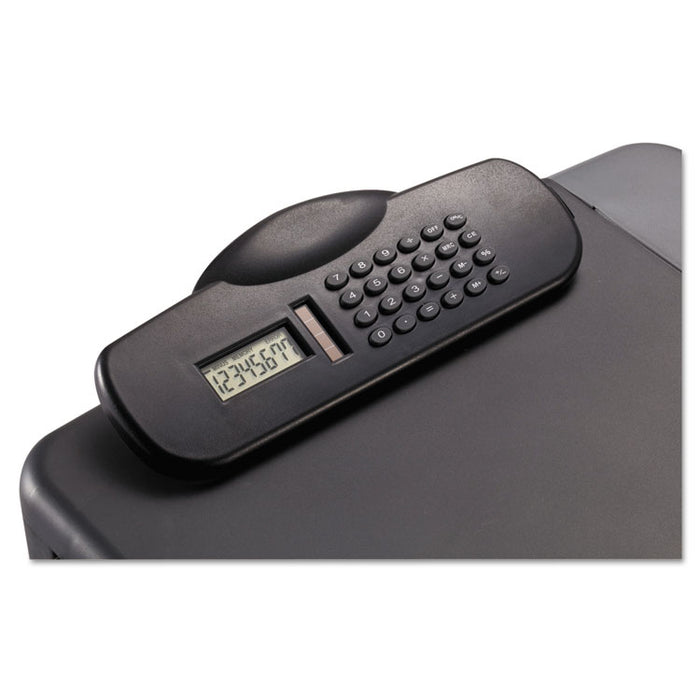 Portable Storage Clipboard Case w/Calculator, 11 3/4 x 14 1/2, Charcoal