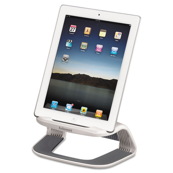 Tablet Riser, 8 3/8 x 5 3/8 x 4 5/8, White/Gray