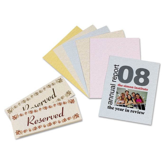 Array Card Stock, 65lb, 8.5 x 11, Assorted Parchment Colors, 100/Pack