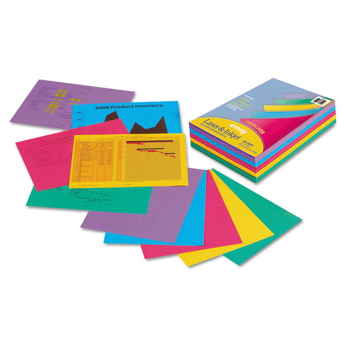 Array Colored Bond Paper, 24 lb Bond Weight, 8.5 x 11, Assorted Designer Colors, 500/Ream