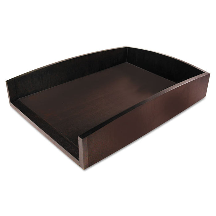 Eco-Friendly Bamboo Curves Letter Tray, 1 Section, Letter Size Files, 9.5" x 13.25" x 2.5", Espresso Brown