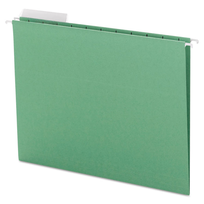 Color Hanging Folders with 1/3 Cut Tabs, Letter Size, 1/3-Cut Tabs, Green, 25/Box