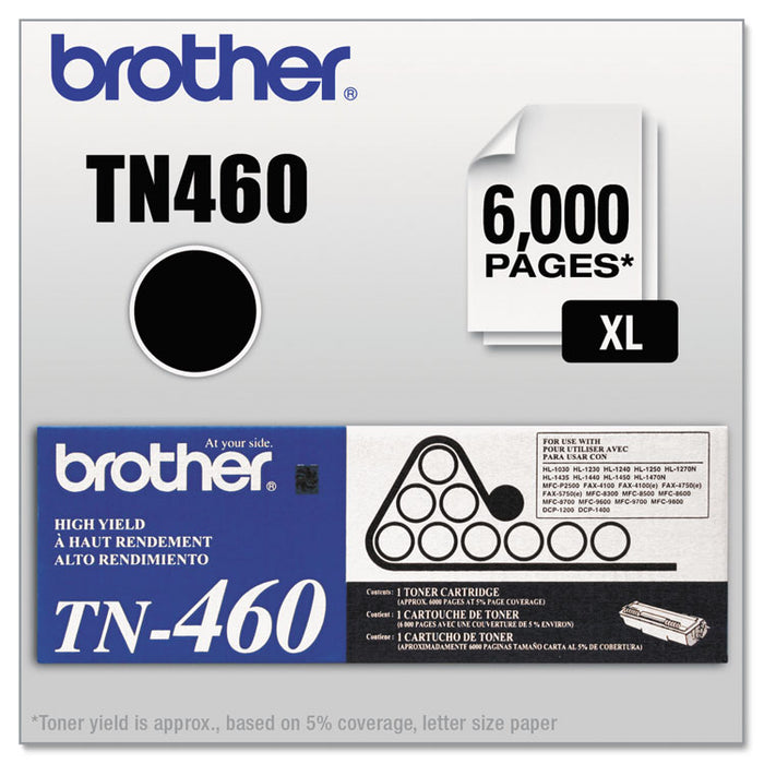 TN460 High-Yield Toner, 6,000 Page-Yield, Black