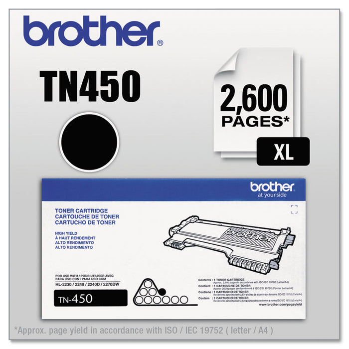 TN450 High-Yield Toner, 2,600 Page-Yield, Black