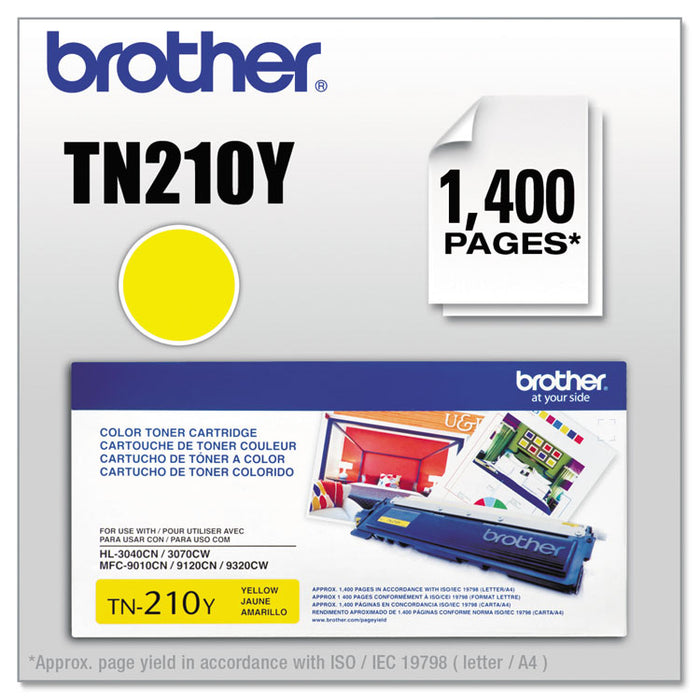 TN210Y Toner, 1,400 Page-Yield, Yellow