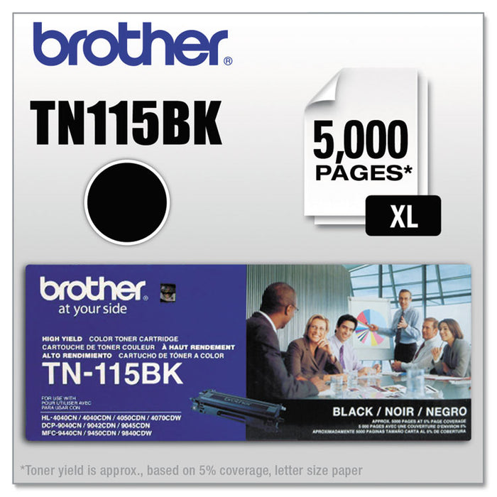 TN115BK High-Yield Toner, 5,000 Page-Yield, Black