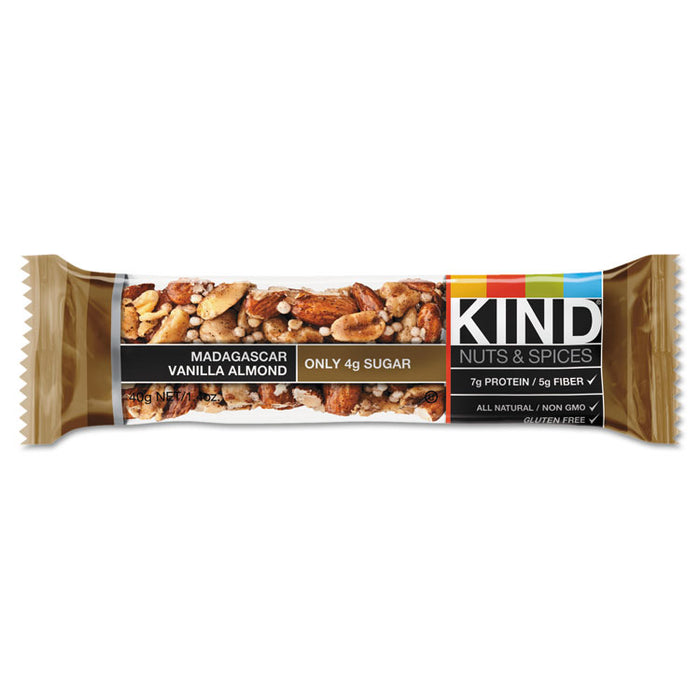 Nuts and Spices Bar, Madagascar Vanilla Almond, 1.4 oz, 12/Box