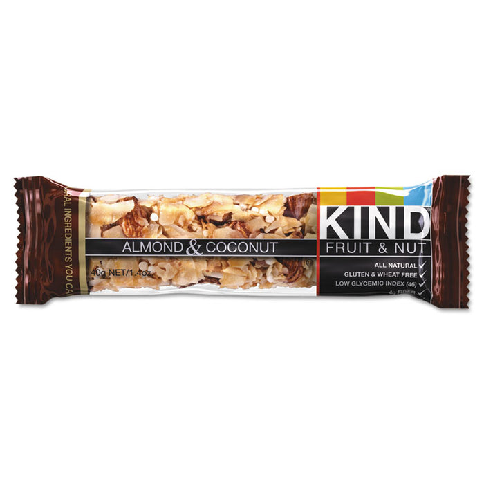 Fruit and Nut Bars, Almond and Coconut, 1.4 oz, 12/Box