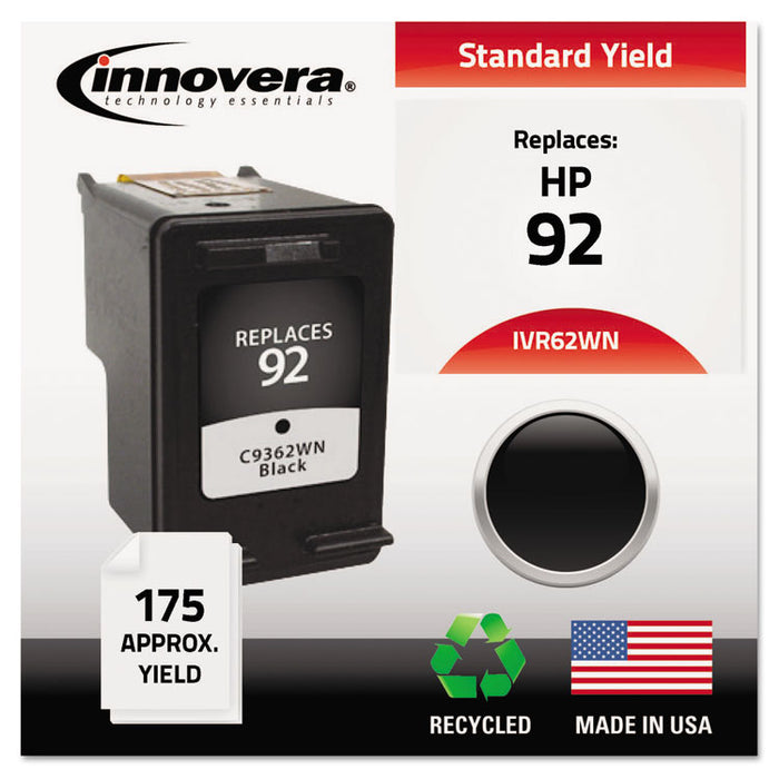 Remanufactured C9362WN (92) Ink, 175 Page-Yield, Black