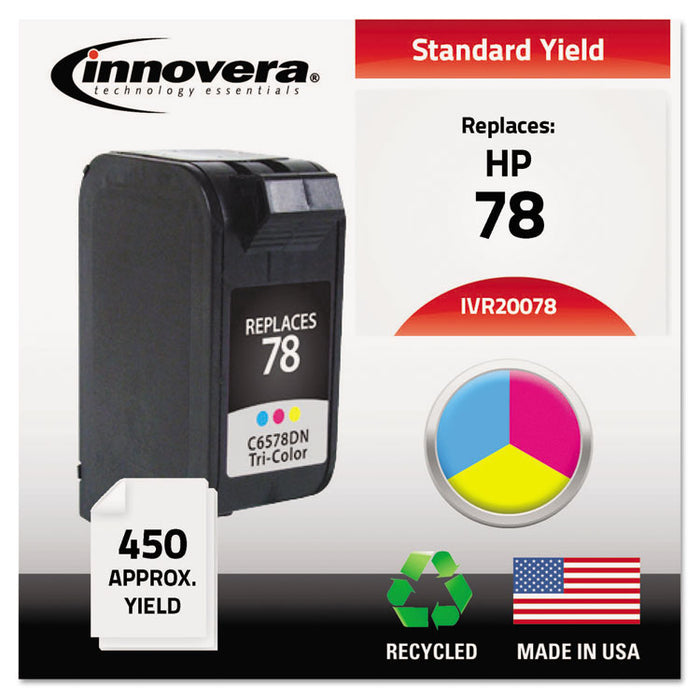 Remanufactured Tri-Color Ink, Replacement for 78 (C6578DN), 450 Page-Yield