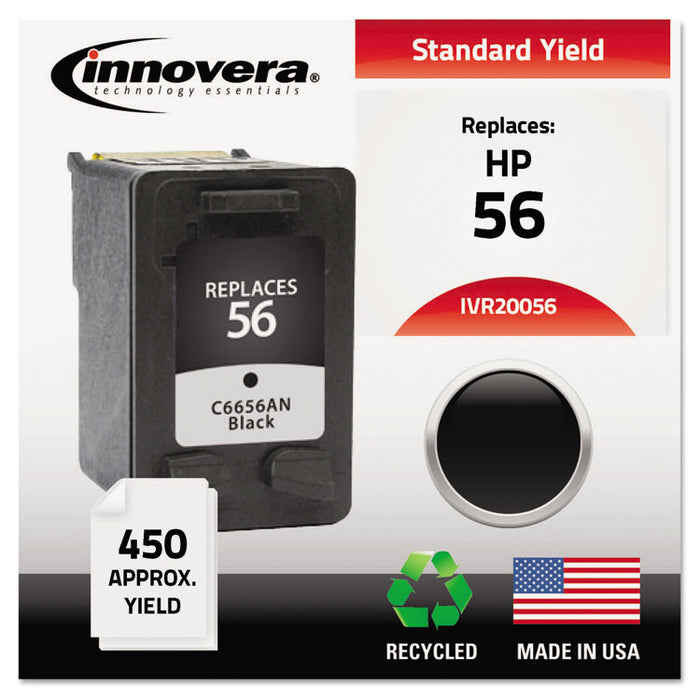 Remanufactured Black Ink, Replacement for 56 (C6656AN), 450 Page-Yield