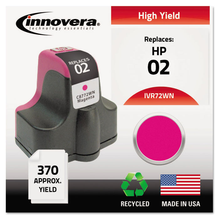 Remanufactured Magenta Ink, Replacement for 02 (C8772WN), 370 Page-Yield