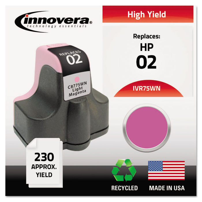 Remanufactured Light Magenta Ink, Replacement for 02 (C8775WN), 240 Page-Yield
