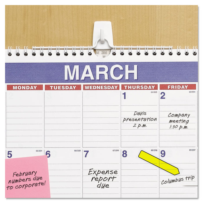 General Purpose Hooks, Micro, 0.5 lb Cap, White, 3 Hooks and 4 Strips/Pack