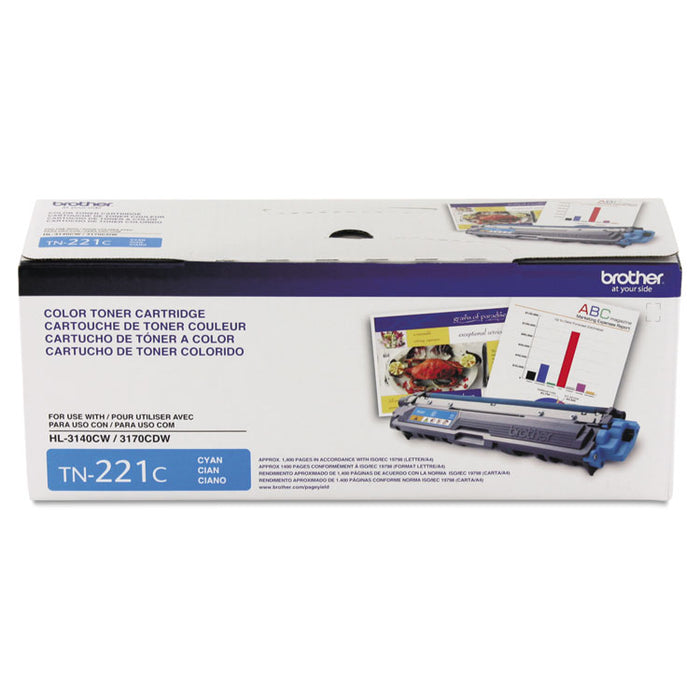 TN221C Toner, 1,400 Page-Yield, Cyan