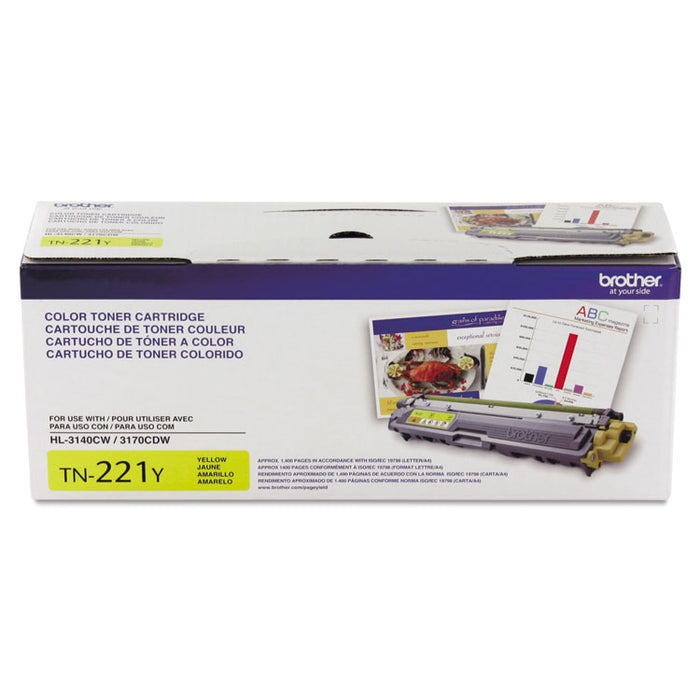 TN221Y Toner, 1,400 Page-Yield, Yellow