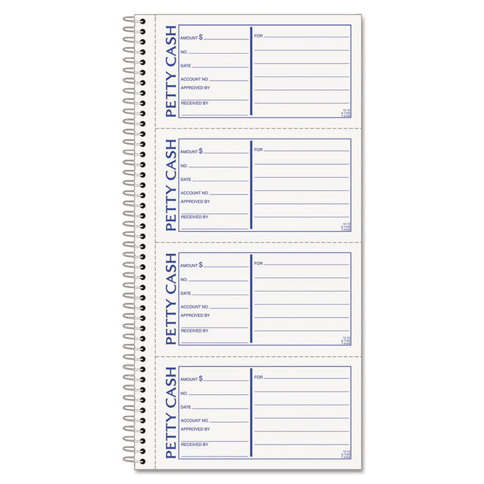 Petty Cash Receipt Book, 5 1/2 x 11, Two-Part Carbonless, 200 Sets/Book