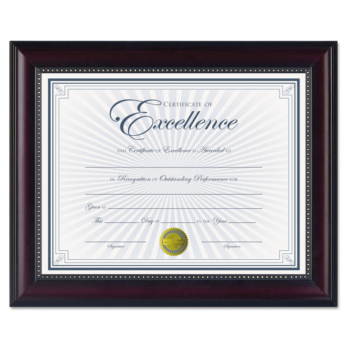Prestige Document Frame, Rosewood/Black, Gold Accents, Certificate, 8.5 x 11