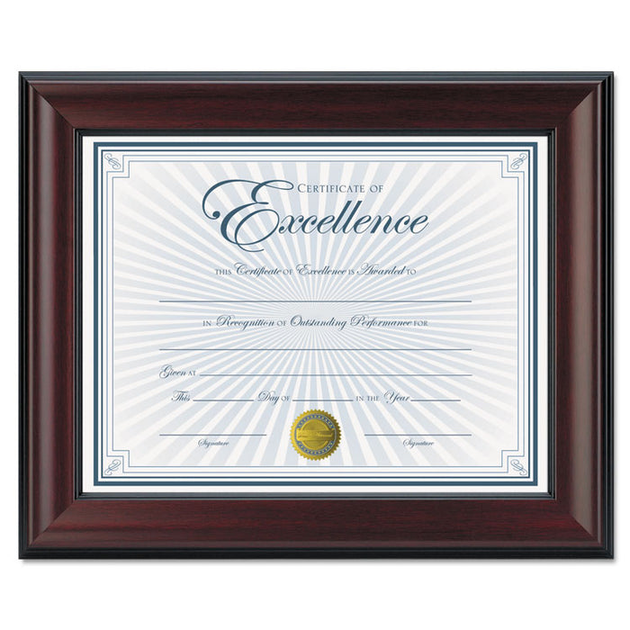 Rosewood Document Frame, Wall-Mount, Plastic, 8.5 x 11