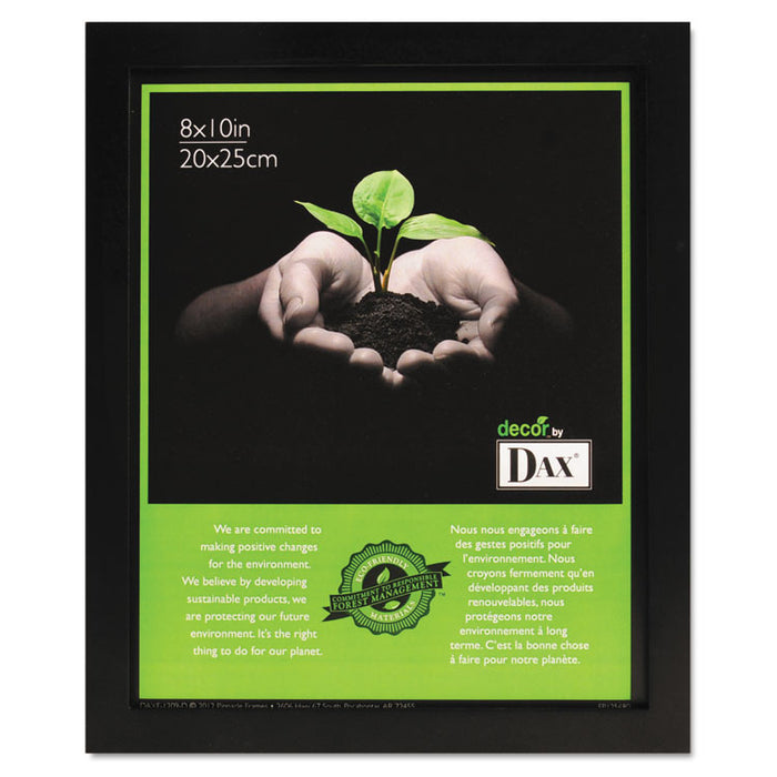 Solid Wood Photo/Picture Frame, Easel Back, 8 x 10, Black