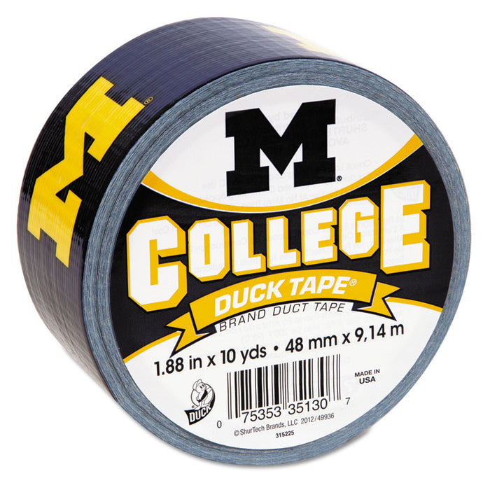 College DuckTape, University of Michigan Wolverines, 3" Core, 1.88" x 10 yds, Blue/Maize