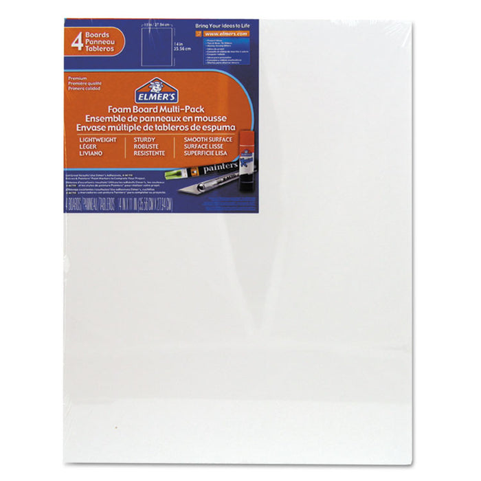 White Pre-Cut Foam Board Multi-Packs, 11 x 14, 4/PK