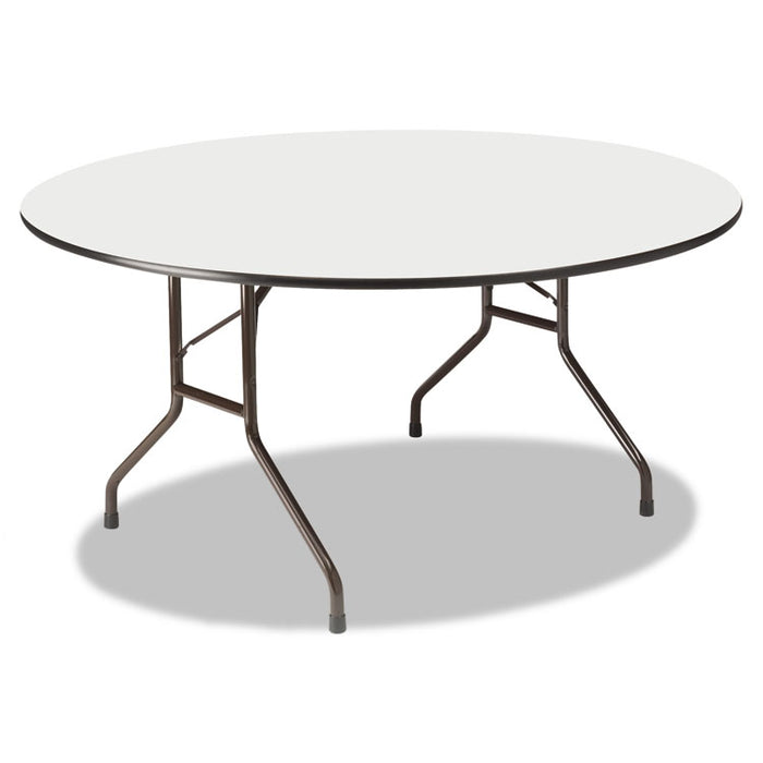 Premium Wood Laminate Folding Table, 60 Dia. x 29h, Gray Top/Charcoal Base