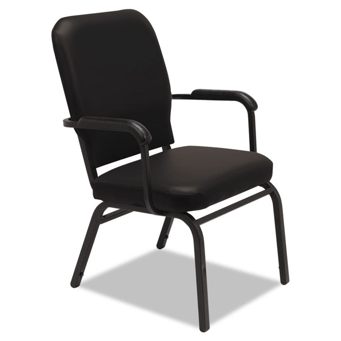 Oversize Stack Chair with Fixed Padded Arms, Black Seat/Black Back, Black Base, 2/Carton