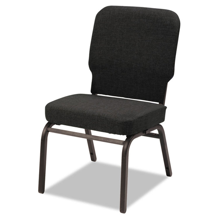 Oversize Stack Chair without Arms, Fabric Upholstery, Black Seat/Black Back, Black Base, 2/Carton