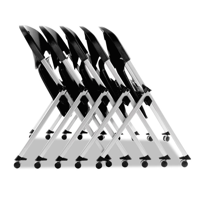 Alera SL Series Nesting Stack Chair Without Arms, Black Seat/Black Back, Gray Base, 2/Carton