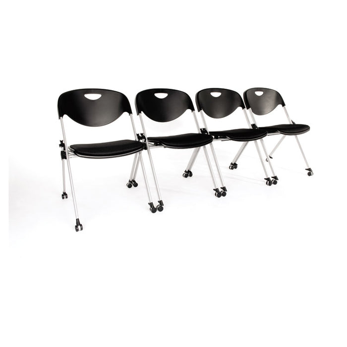 Alera SL Series Nesting Stack Chair Without Arms, Black Seat/Black Back, Gray Base, 2/Carton