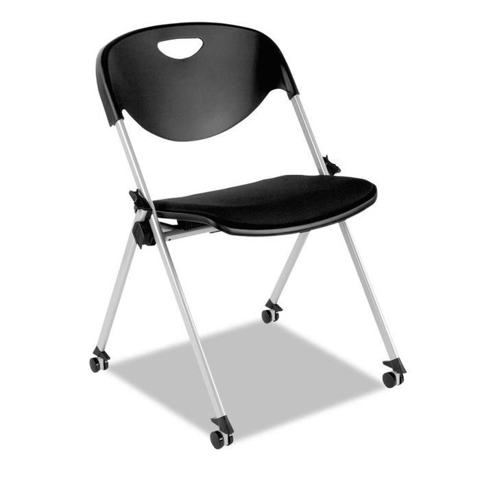 Alera SL Series Nesting Stack Chair Without Arms, Black Seat/Black Back, Gray Base, 2/Carton
