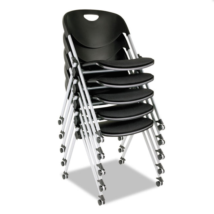Alera SL Series Nesting Stack Chair Without Arms, Black Seat/Black Back, Gray Base, 2/Carton