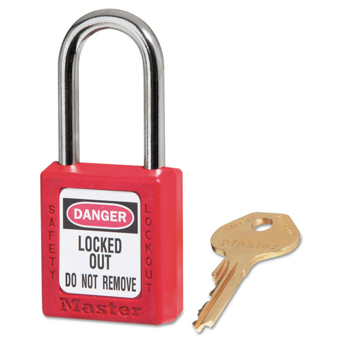 Government Safety Lockout Padlock, Zenex, 1 1/2", Red, 1 Key, 6/Box