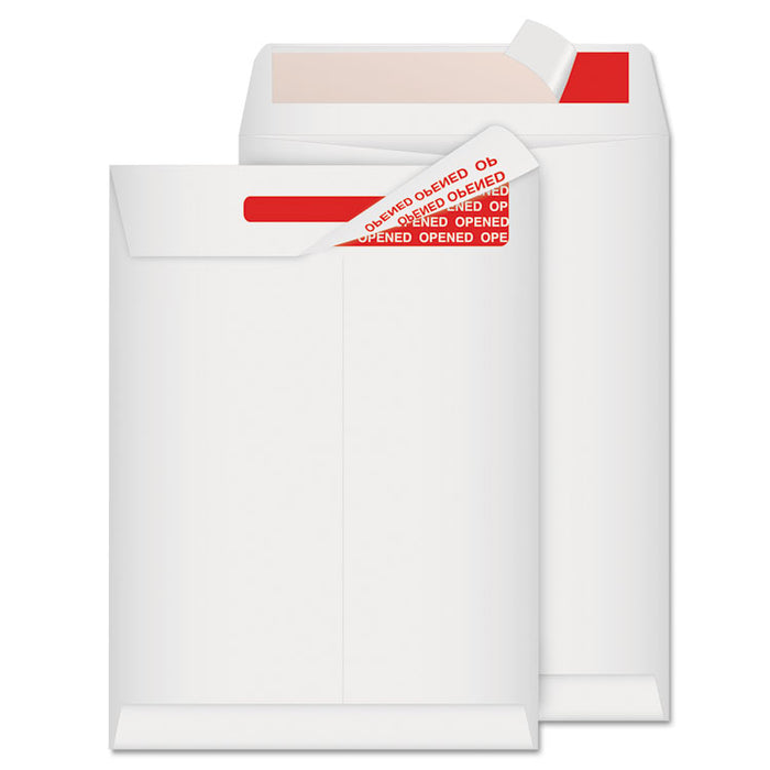 Tamper-Indicating Mailers Made with Tyvek, #10 1/2, Redi-Strip Closure, 9 x 12, White, 100/Box