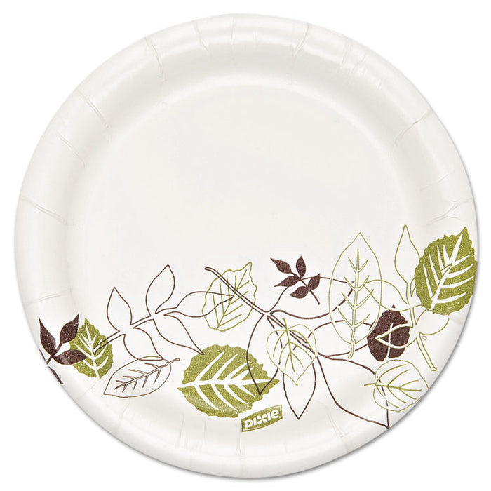 Pathways Soak Proof Shield  Heavyweight Paper Plates, WiseSize, 5.88" dia, Green/Burgundy, 500/Carton